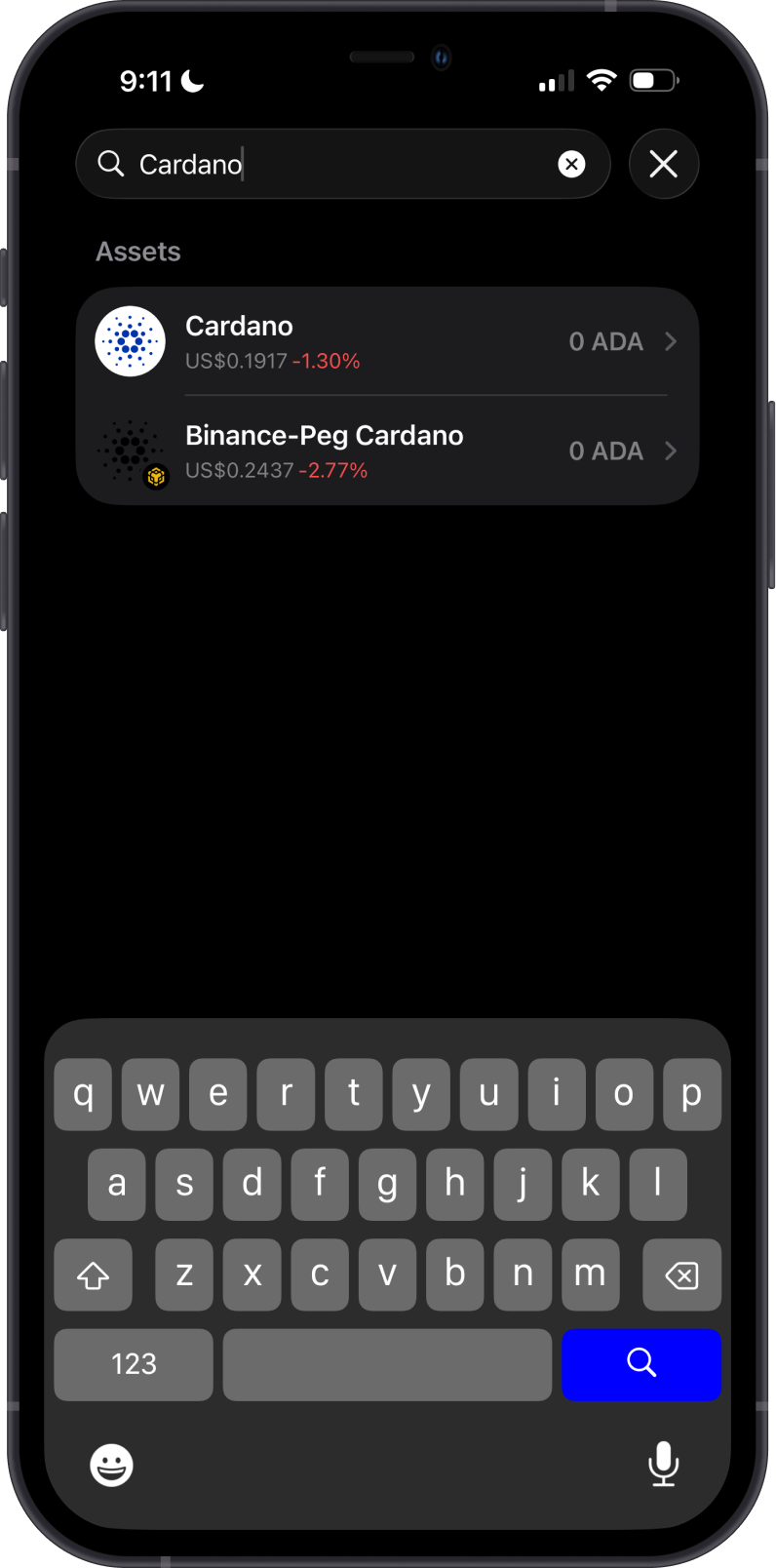 Search for Cardano