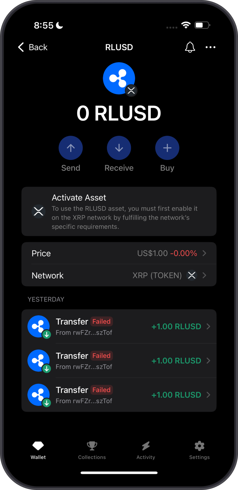 Failed Token Transfers