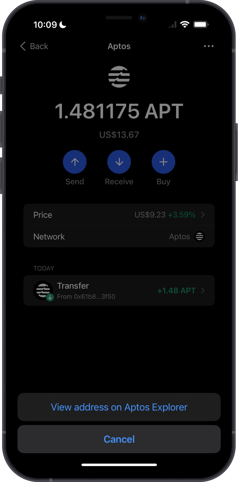 View Aptos Balance on AptosLabs