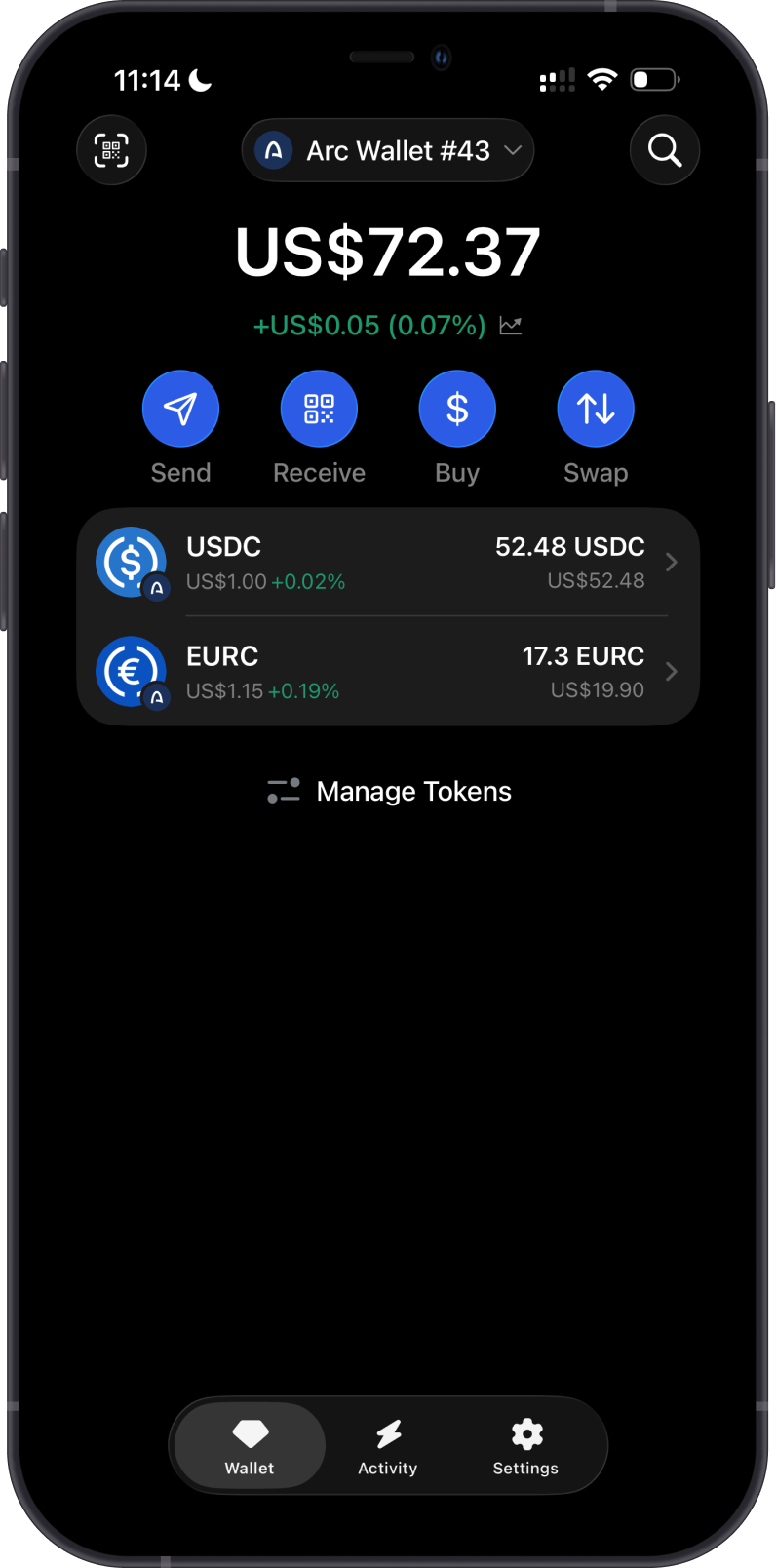 Arc Wallet in Gem Wallet