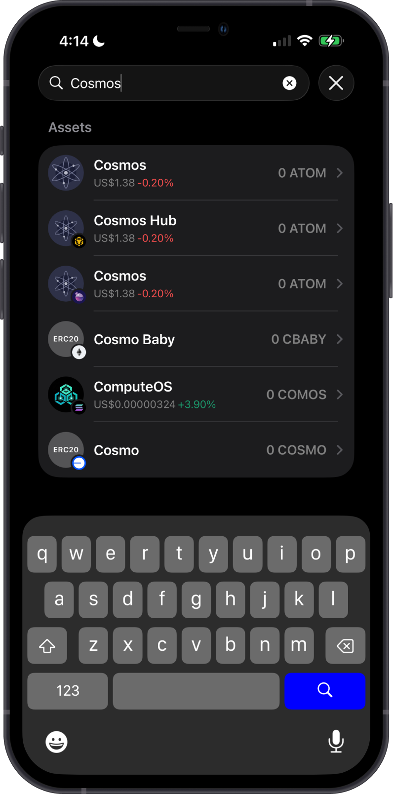 Search for Cosmos on Gem Wallet