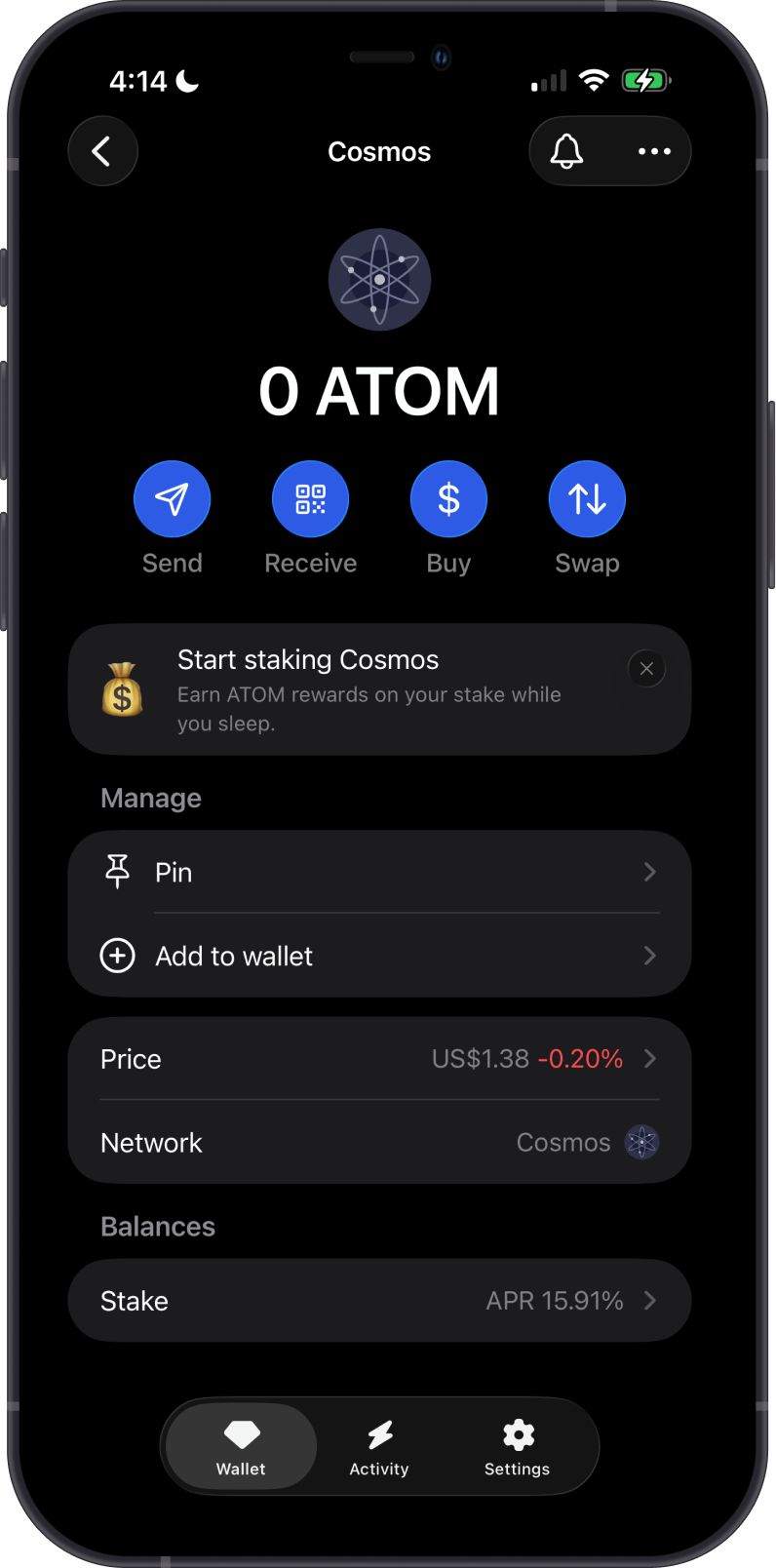 Add Cosmos Wallet