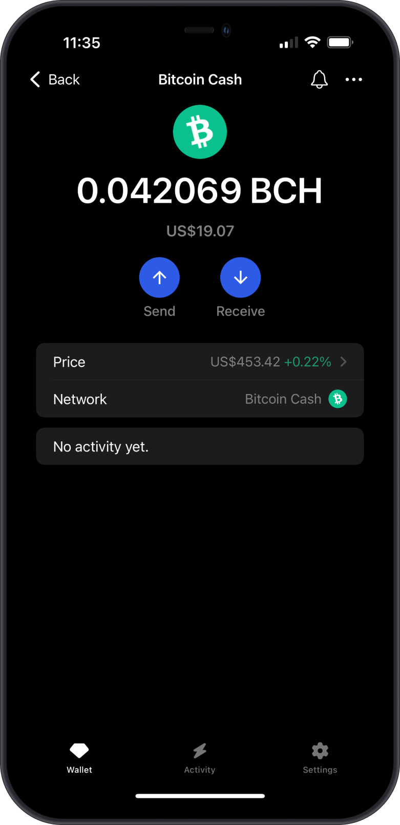 Bitcoin Cash on Gem Wallet