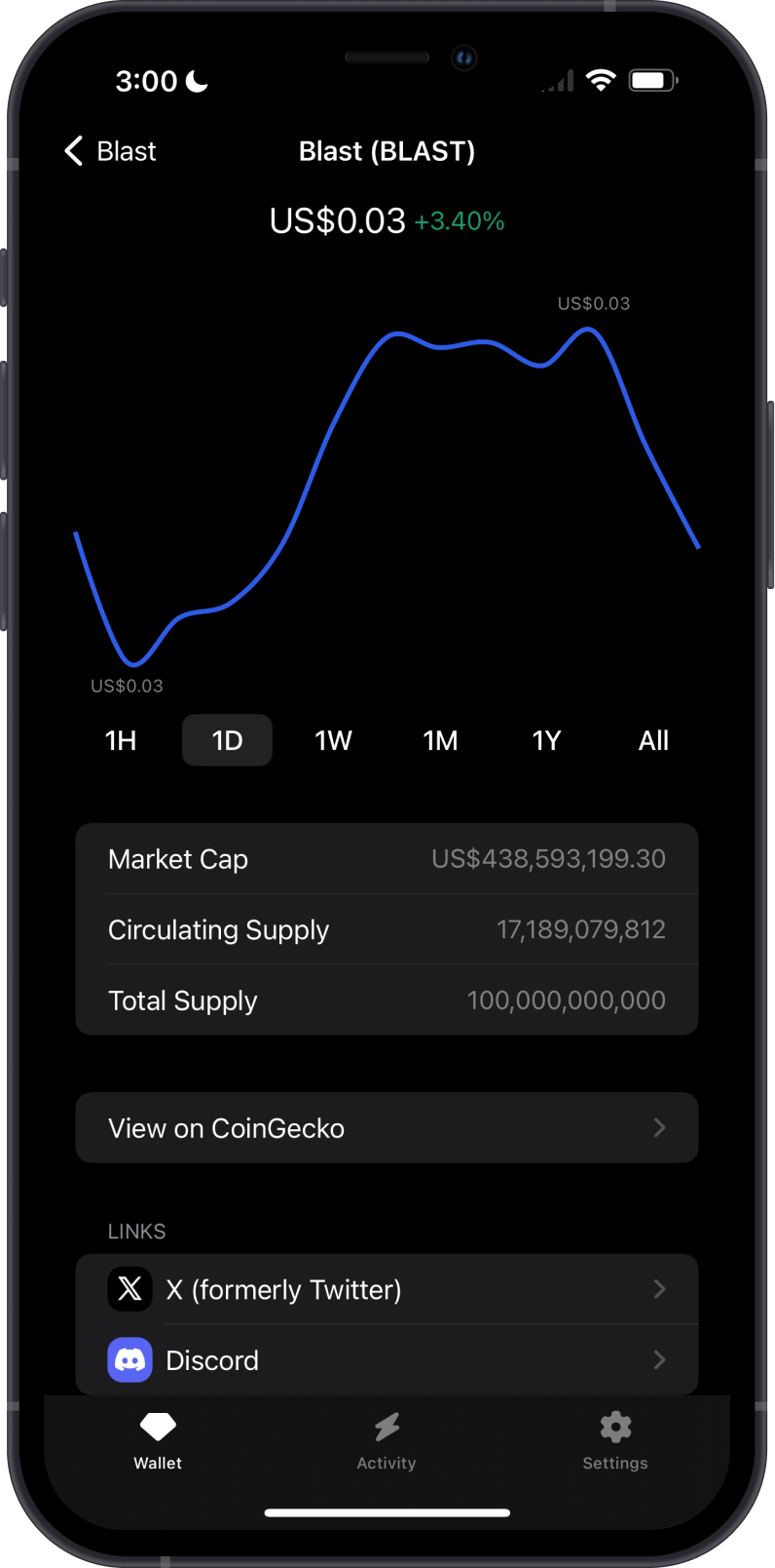 Swap BLAST on GEM Wallet