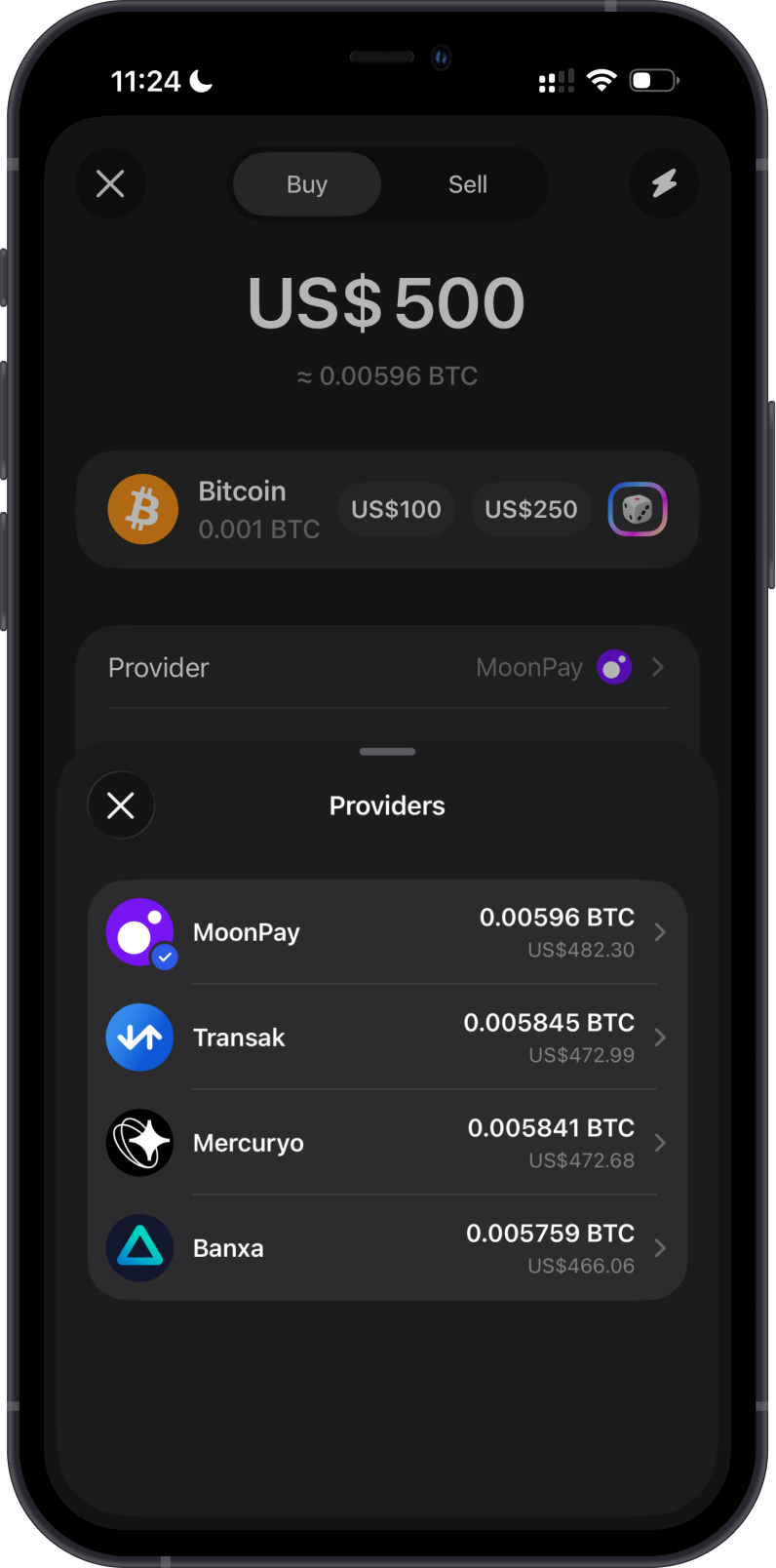 Receive Bitcoin with Gem Wallet