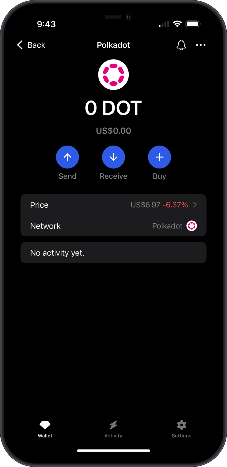 DOT Wallet on Gem Wallet