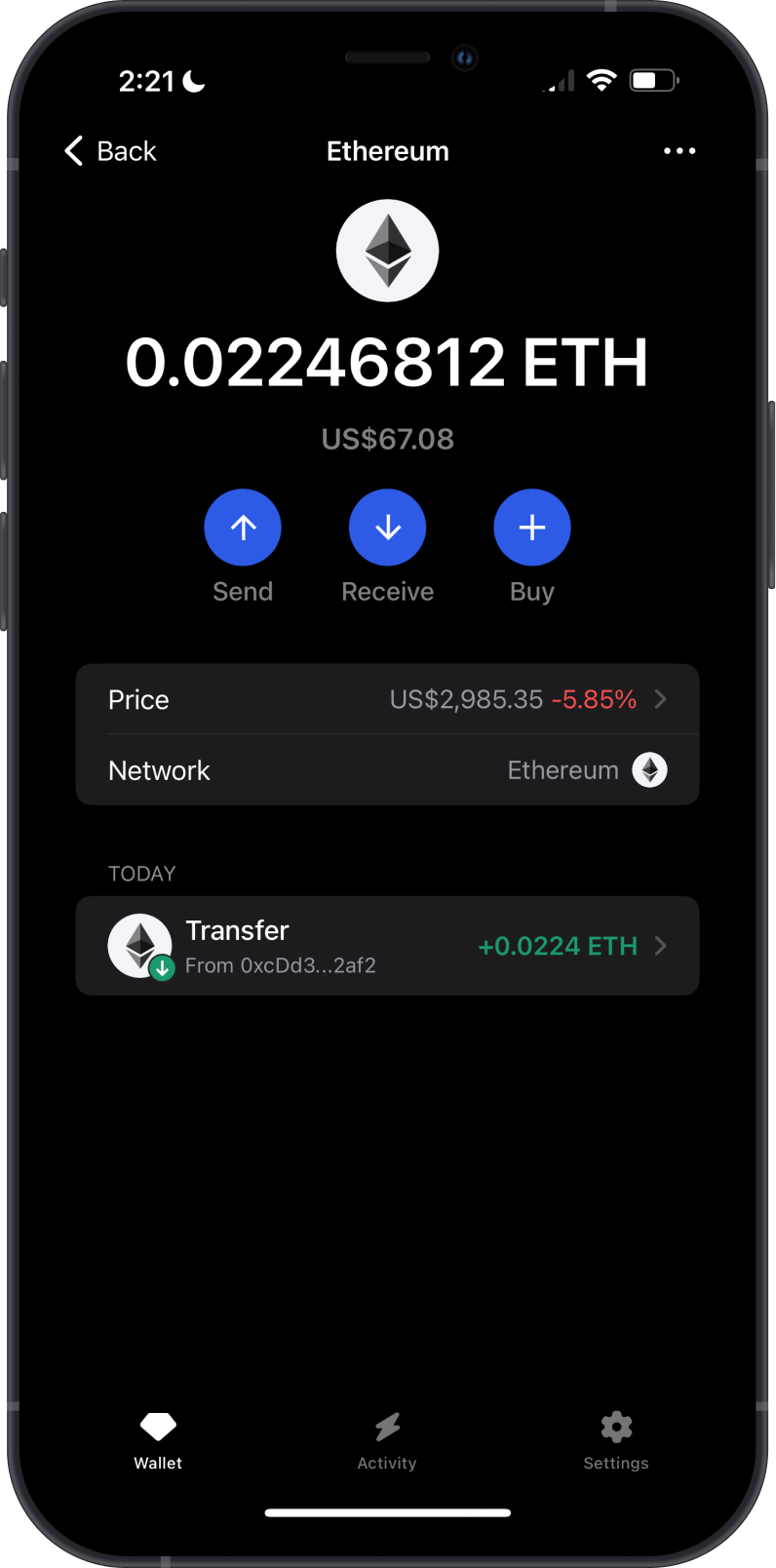 Ethereum on Gem Wallet