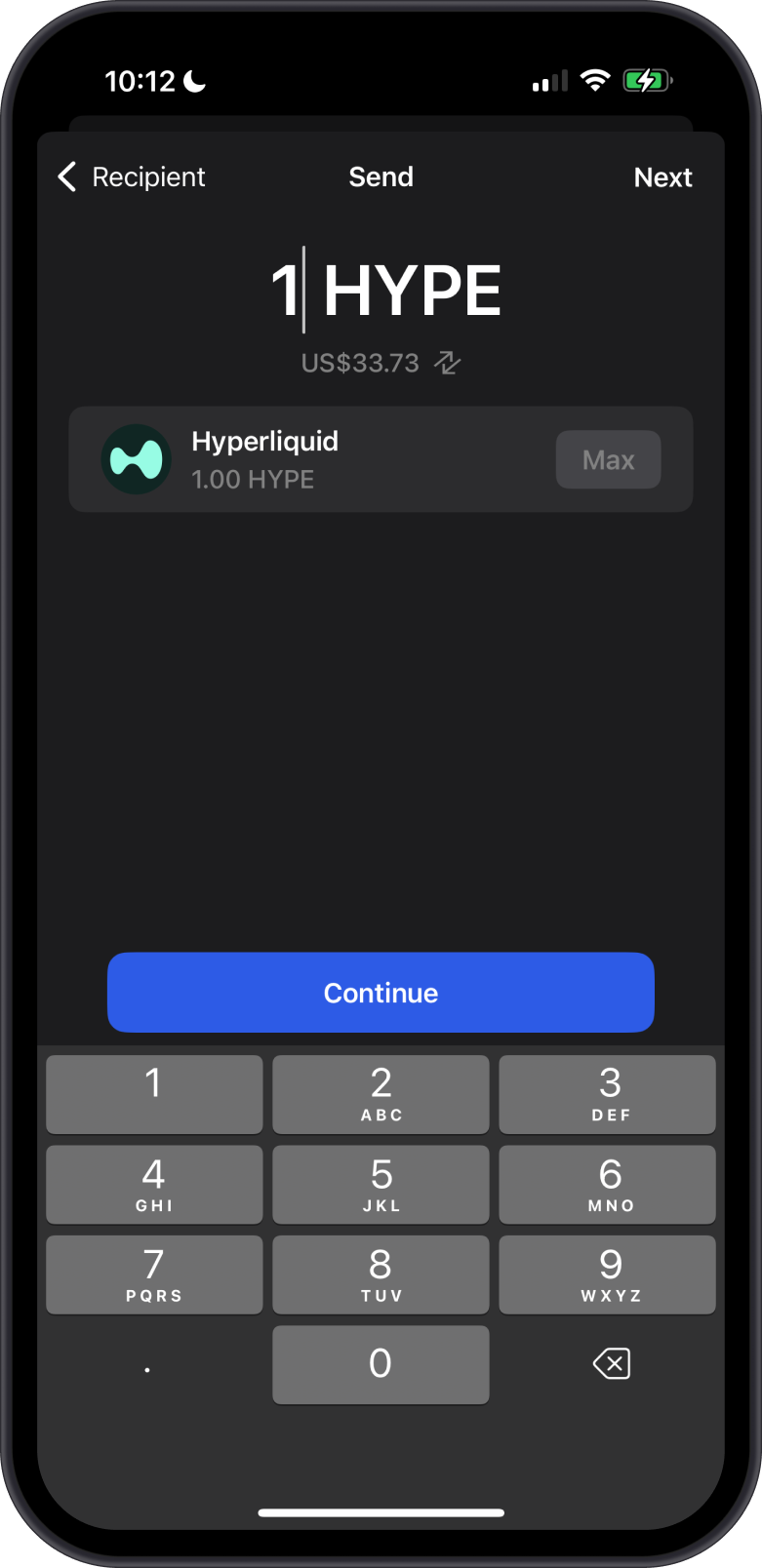 Specify Amount of HYPE