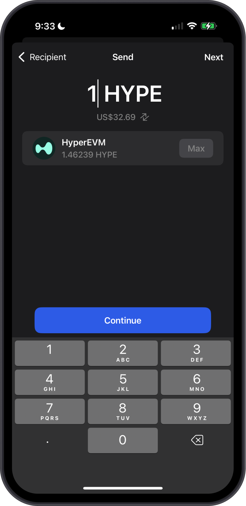 Specify Amount of HYPE