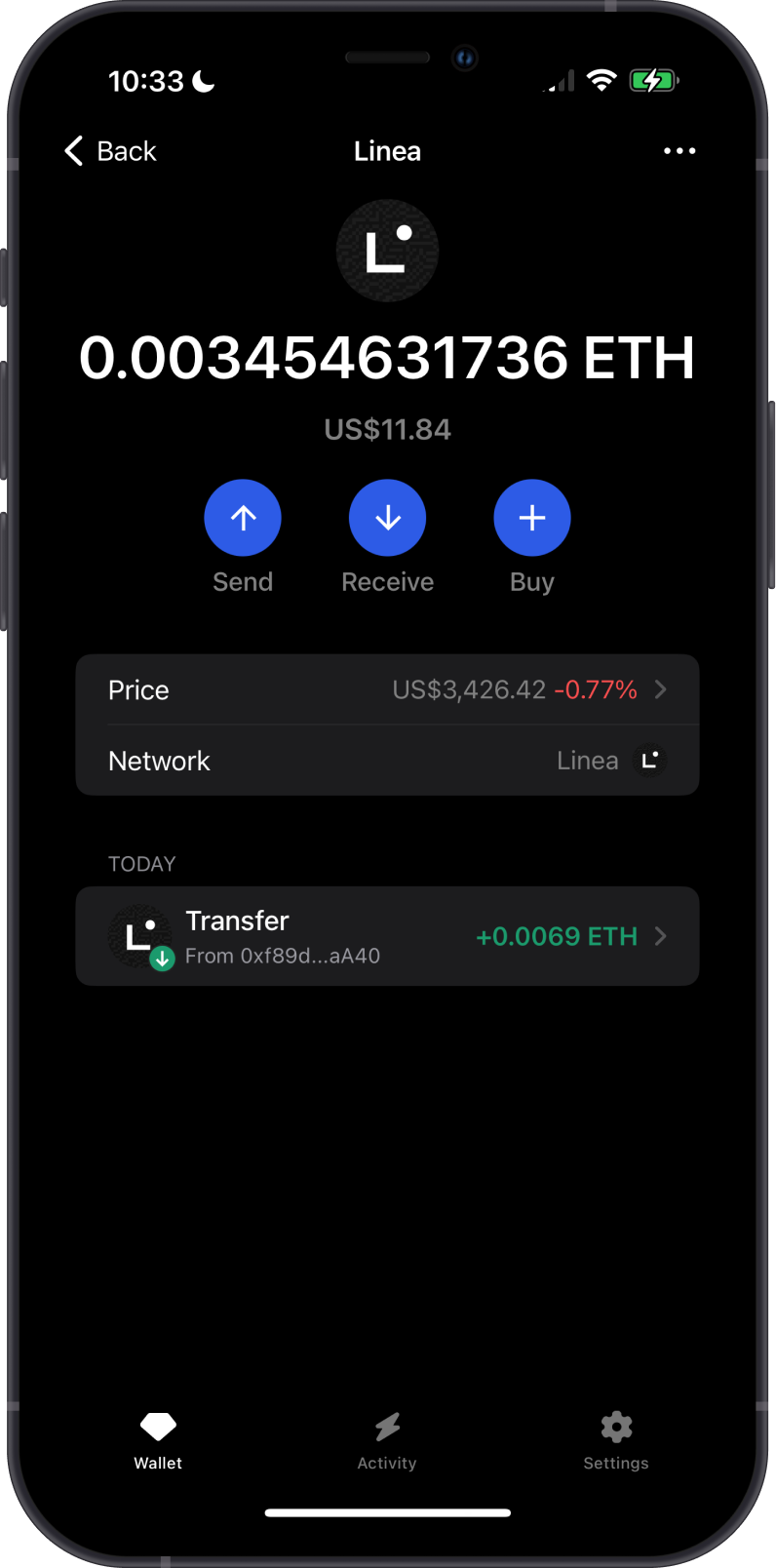 Linea ETH on Gem Wallet