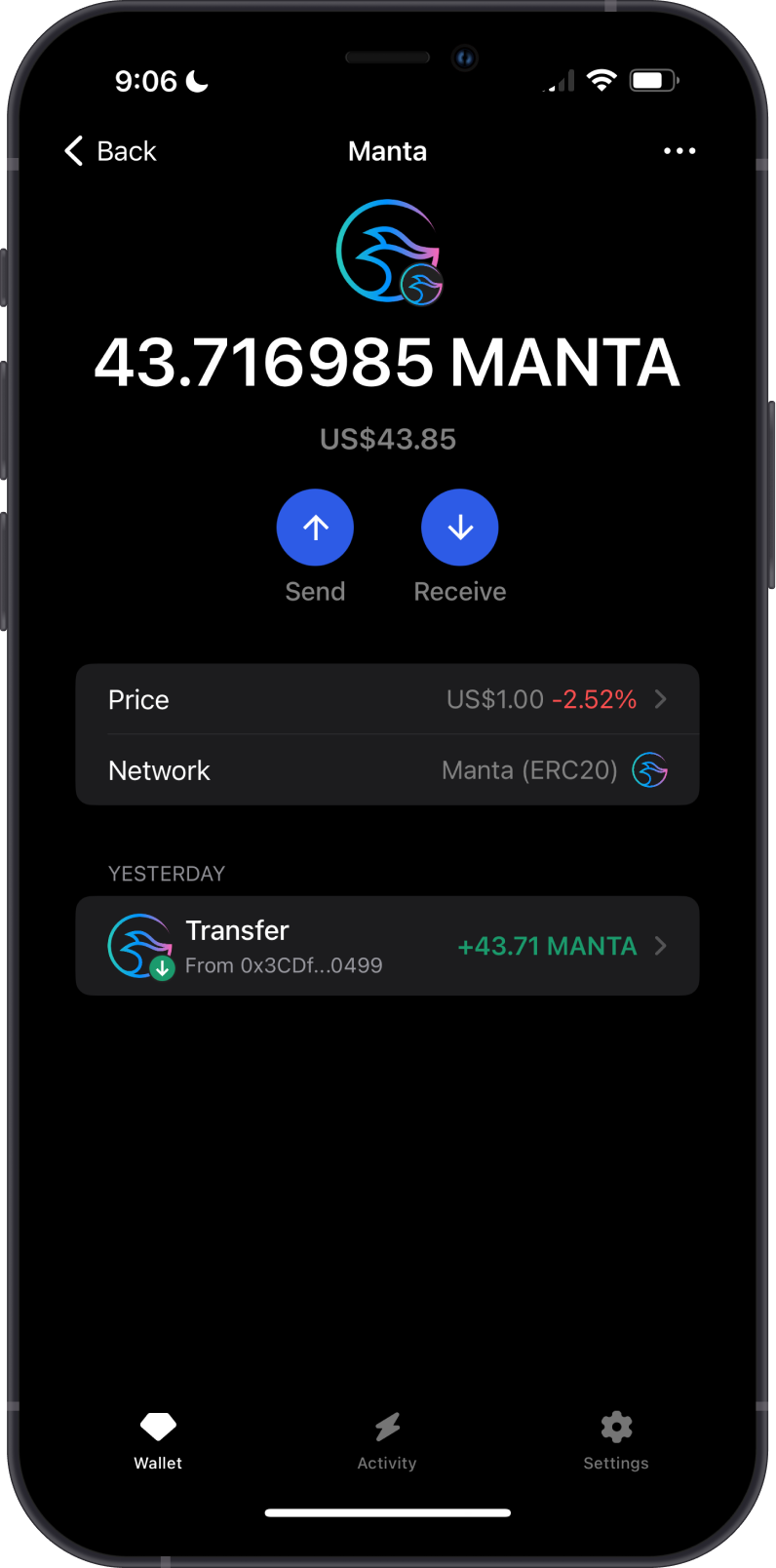 MANTA on GEM Wallet