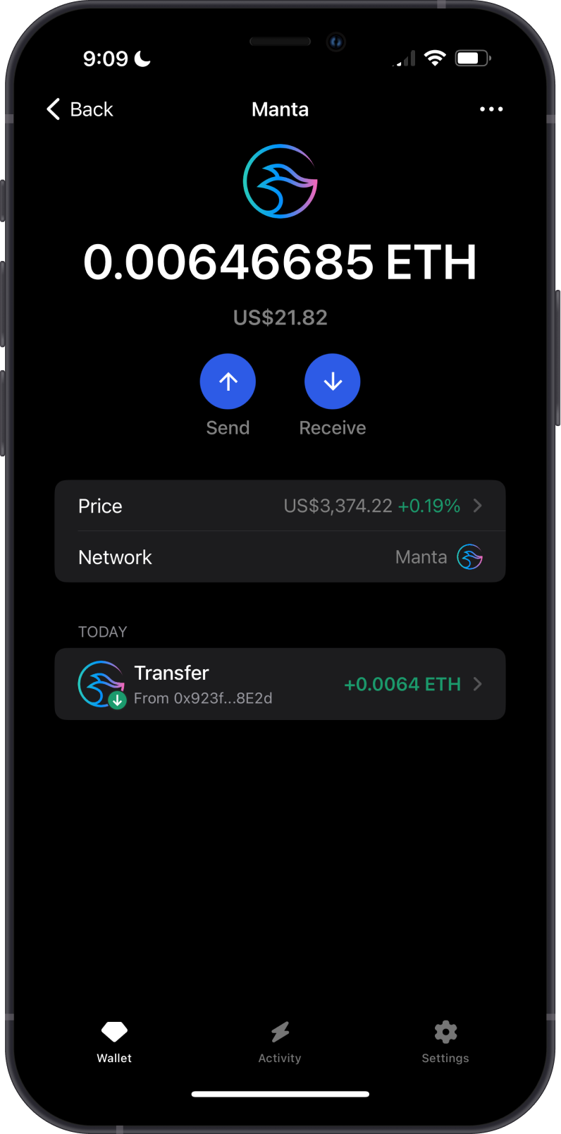 MANTA ETH on GEM Wallet