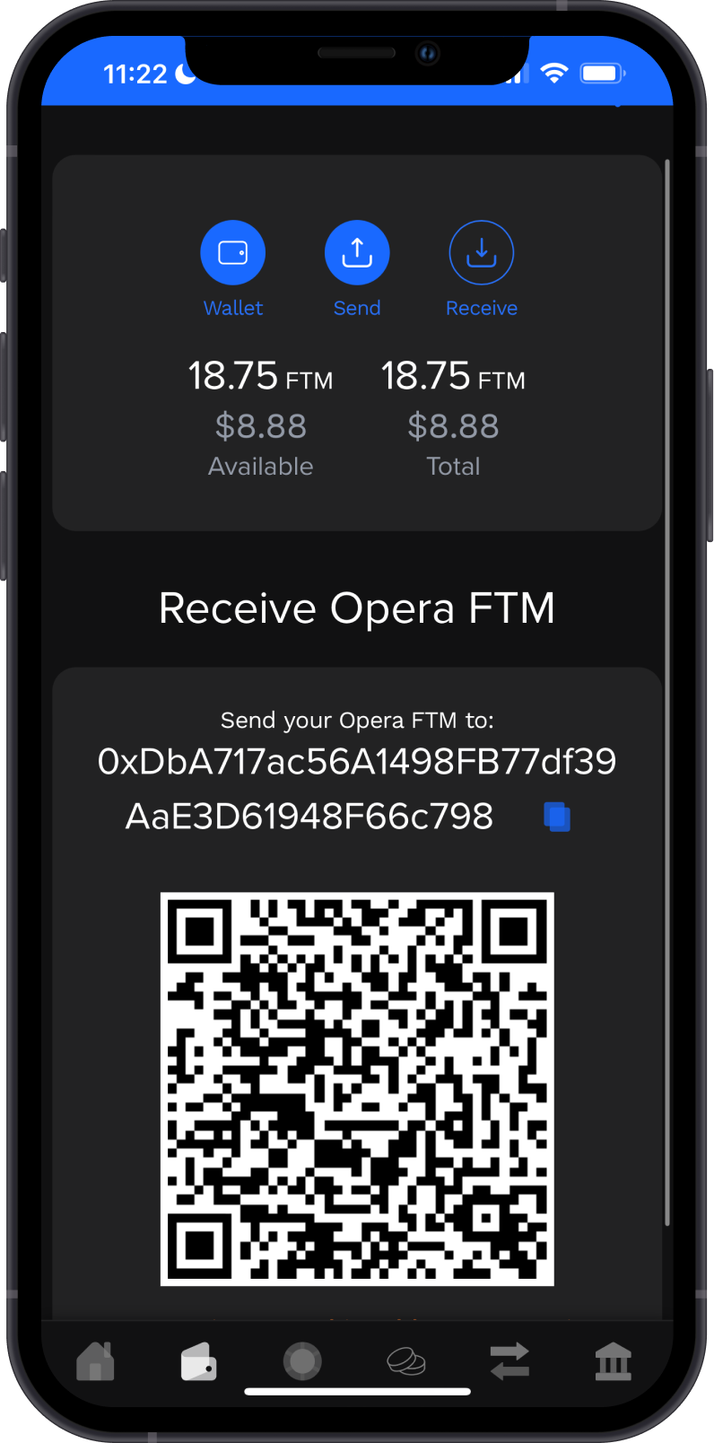 FTM Address on fWallet