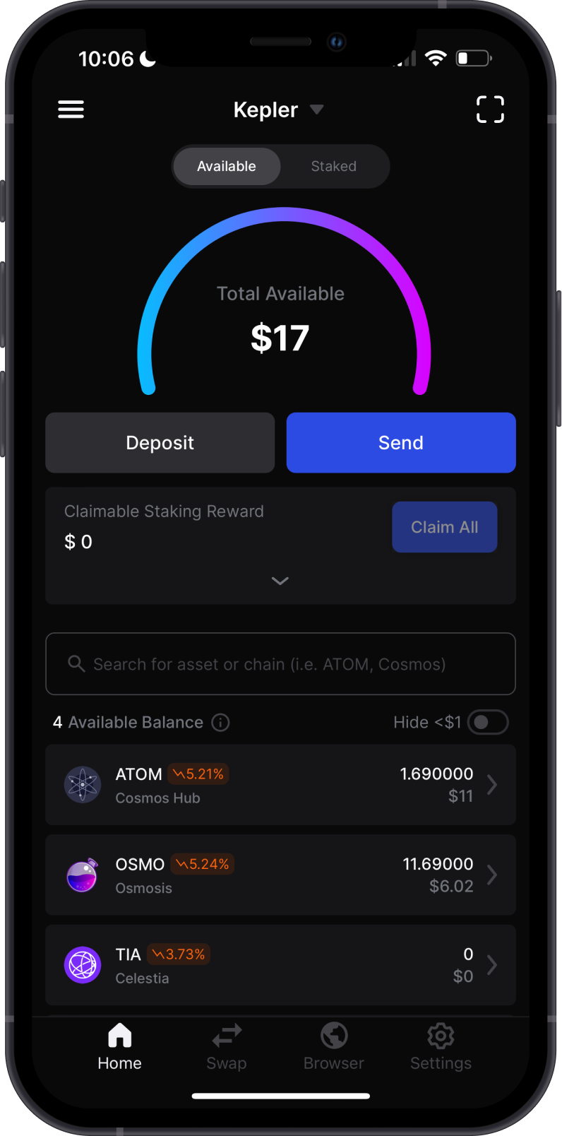 ATOM on Keplr Wallet