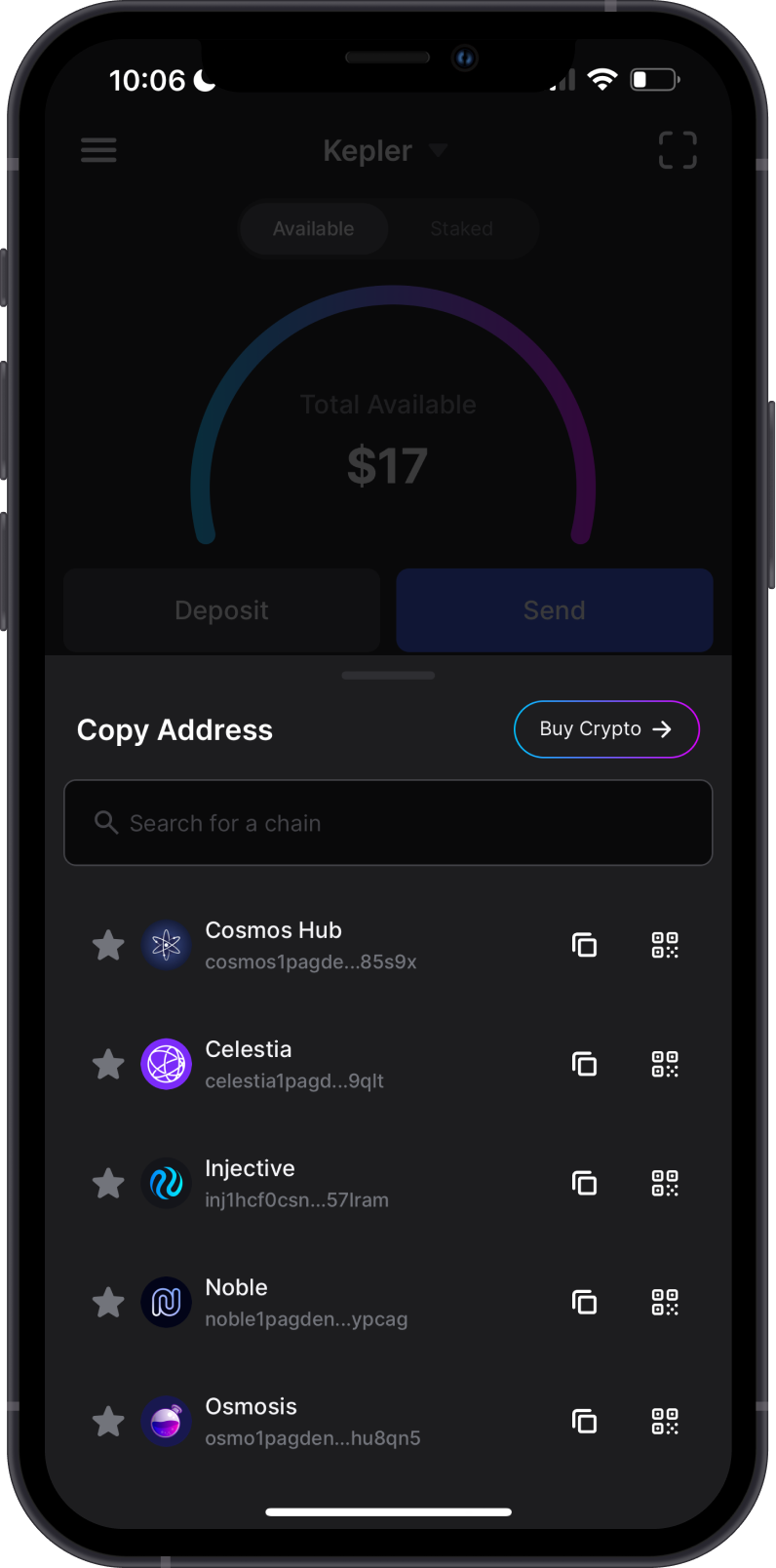 ATOM Address on Keplr Wallet