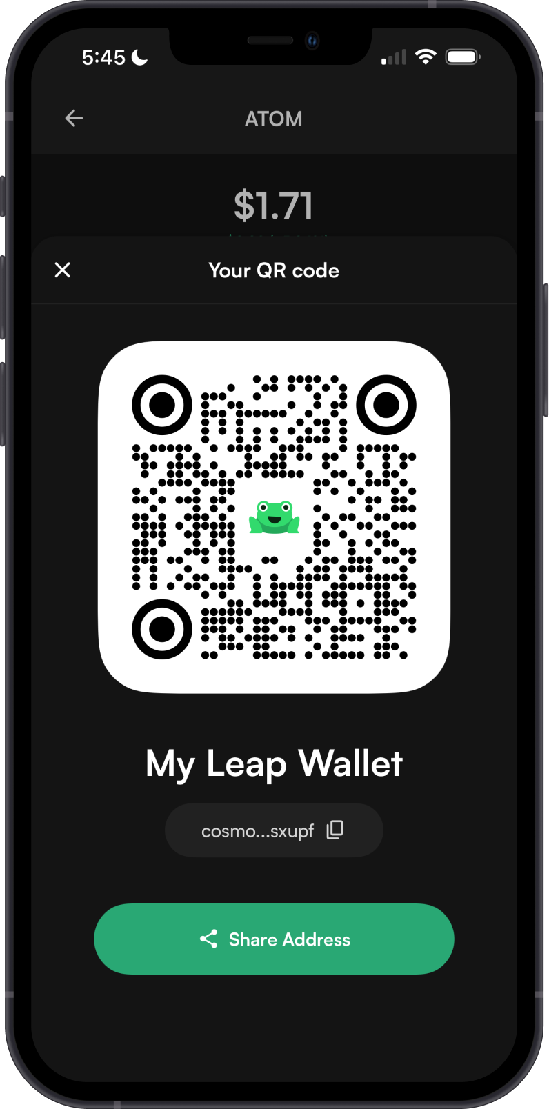 ATOM Address on Leap Wallet
