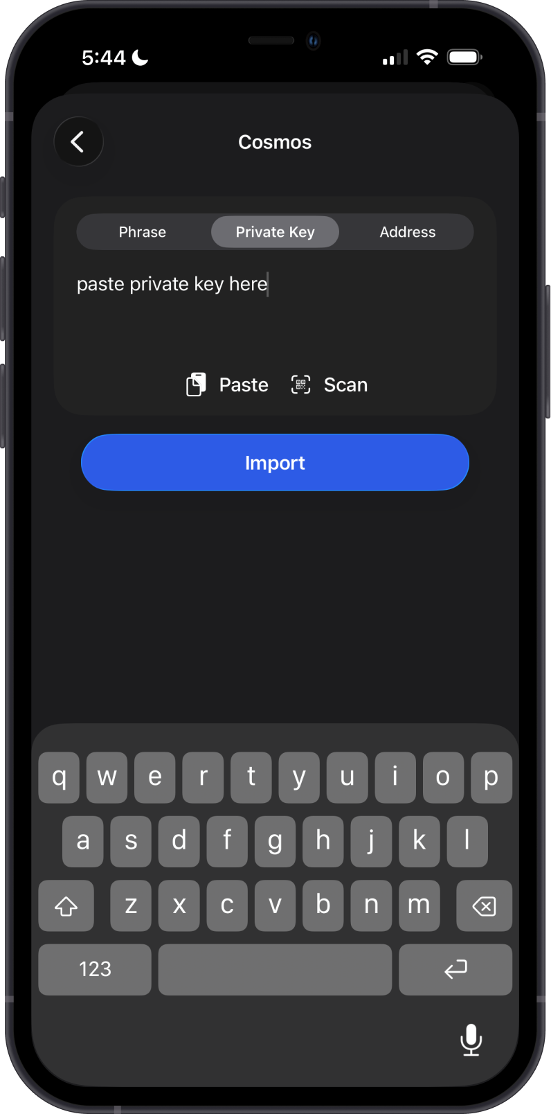 Enter the Private Key
