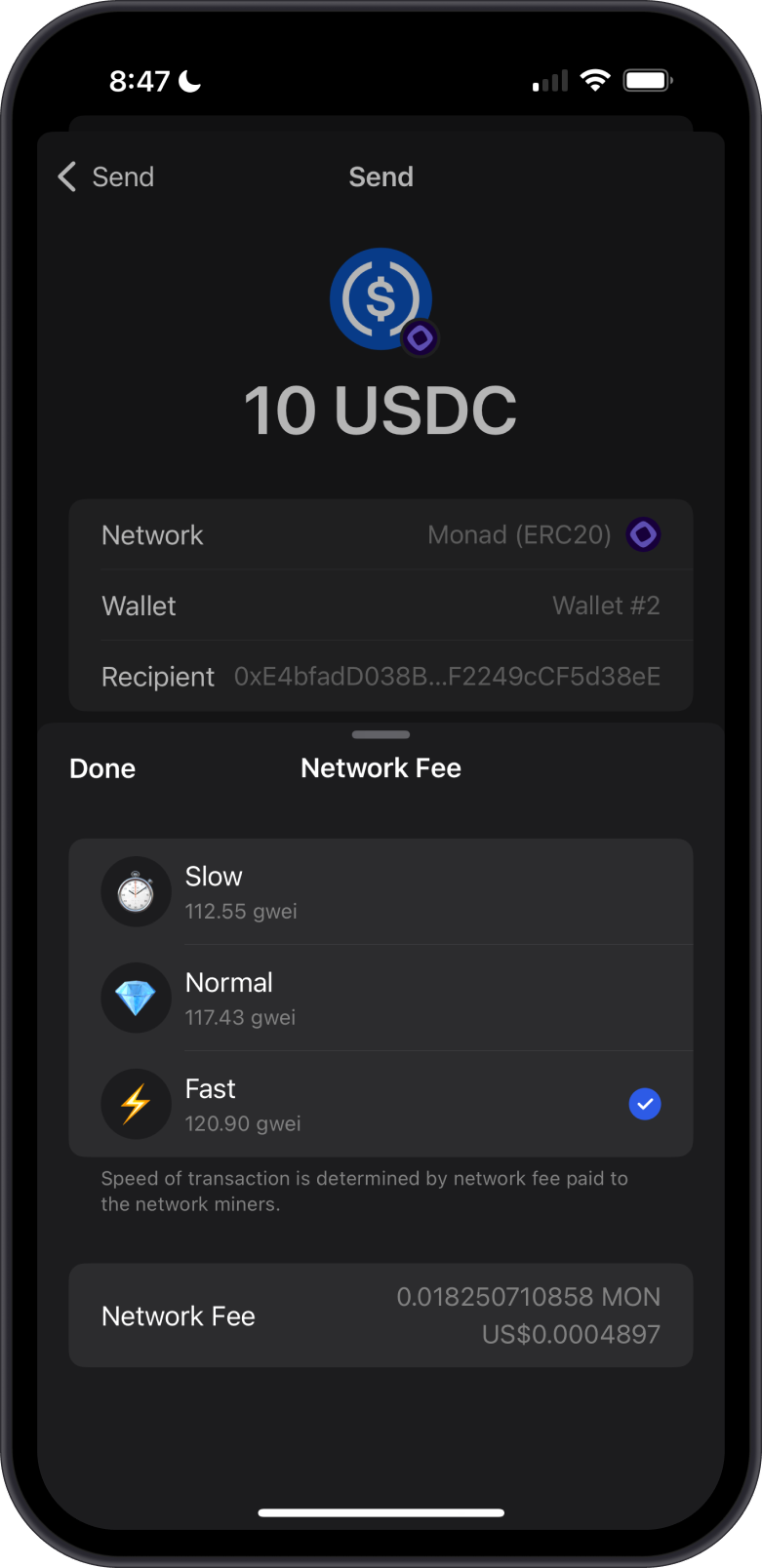 Set Network Fees