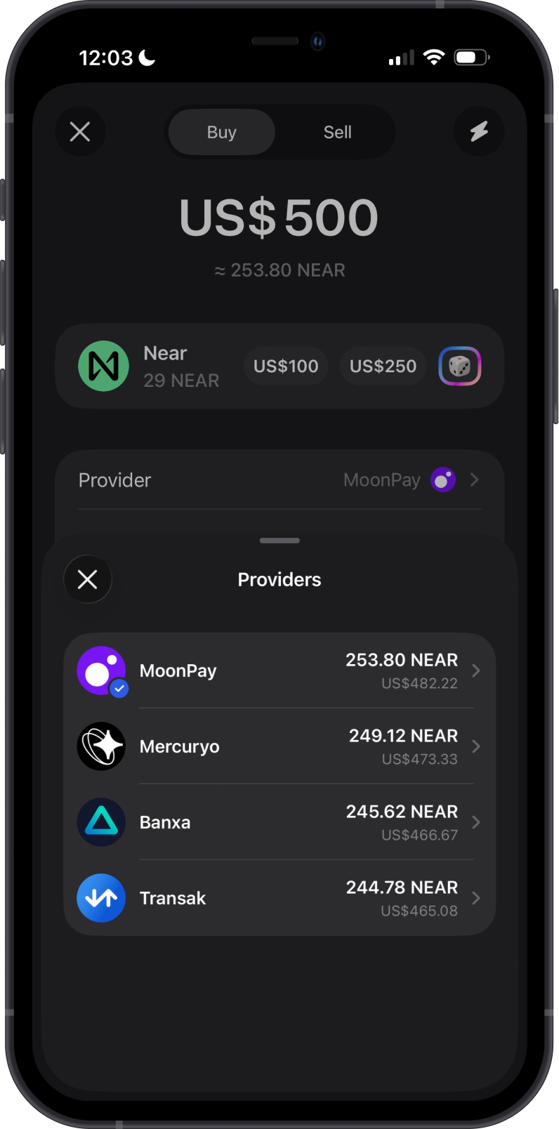 Buy NEAR on Gem Wallet