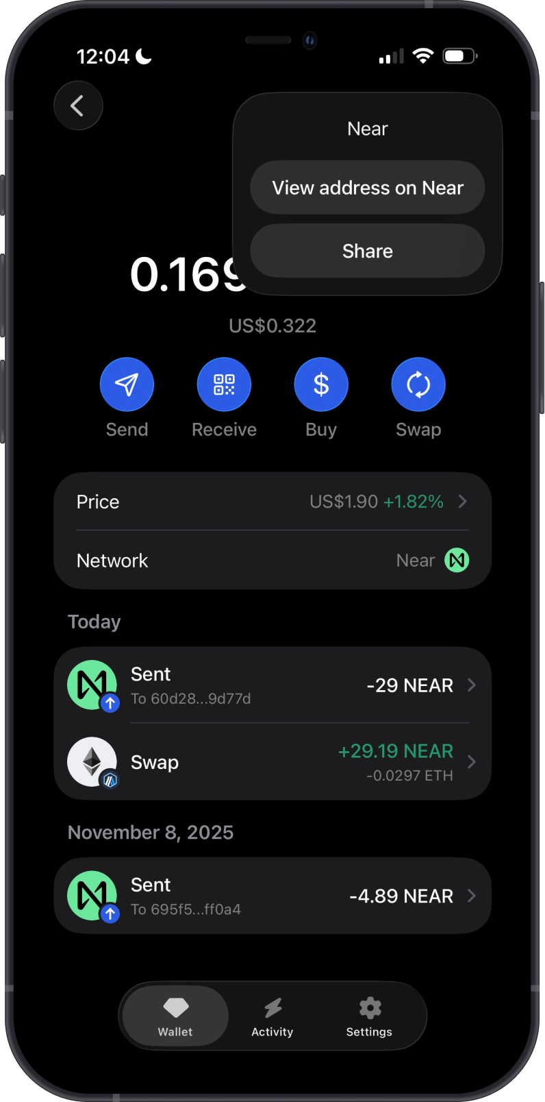 Open NEAR Blocks on Gem Wallet