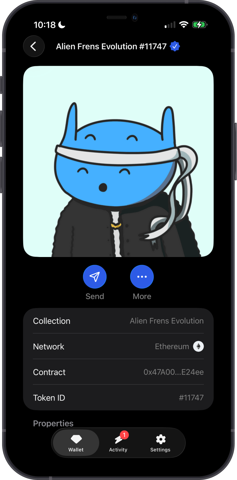 NFT details in Gem Wallet