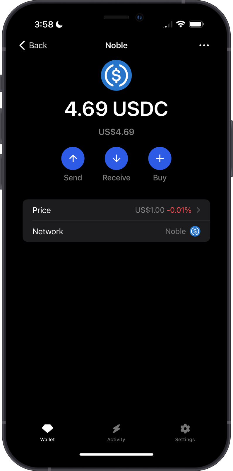 USDC on Gem Wallet