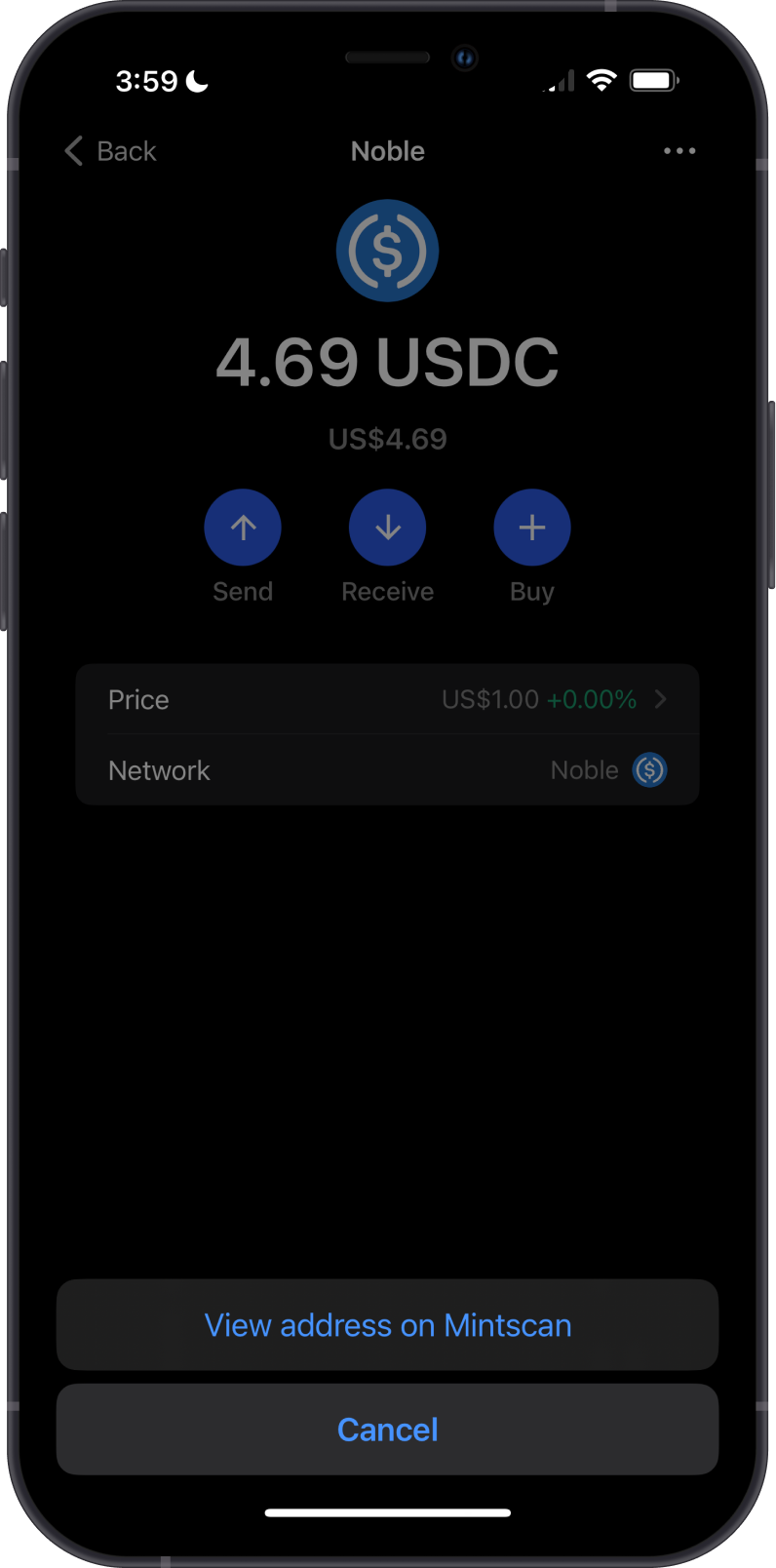 View USDC Balance on Gem Wallet