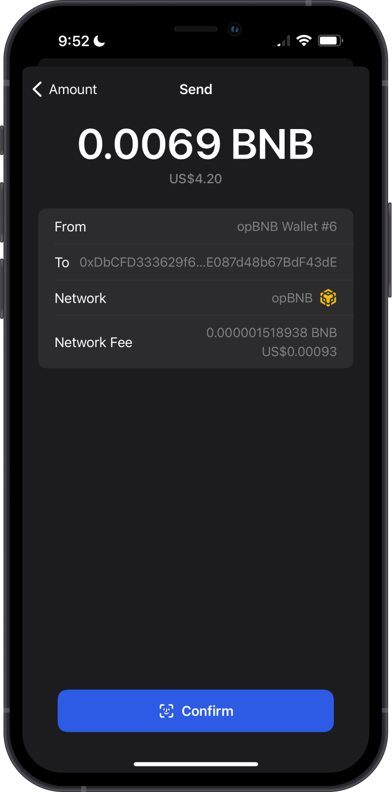 opBNB Fees on GemWallet