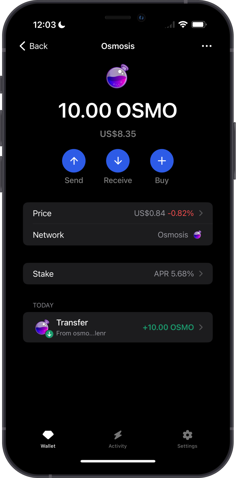 OSMO on Gem Wallet