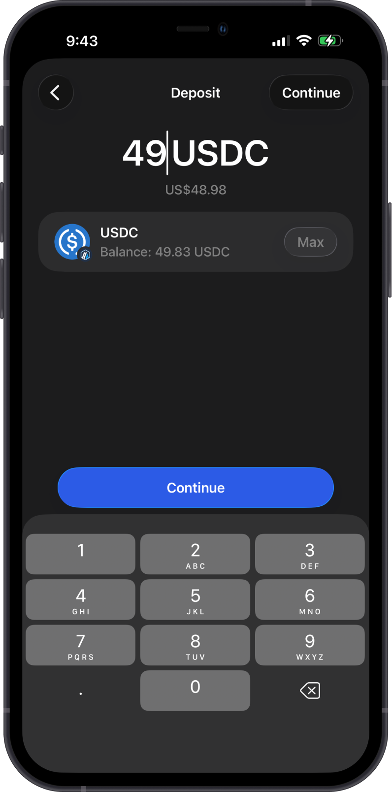 Enter Deposit Amount