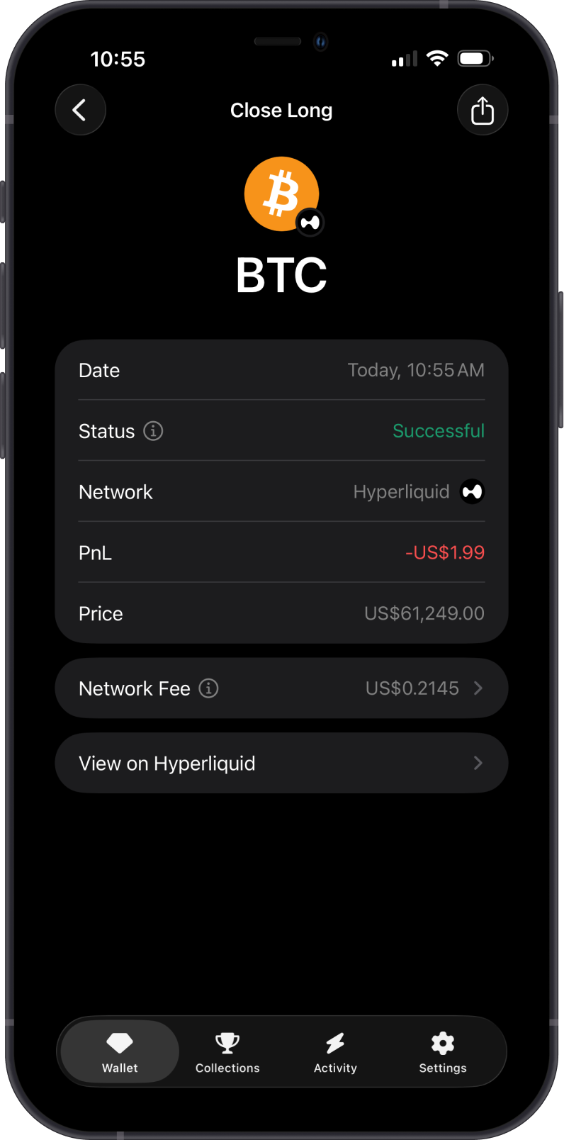 Close Long Confirmed