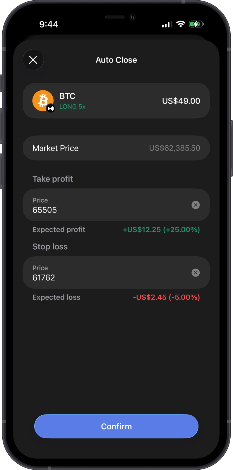 Set Auto Close for Position