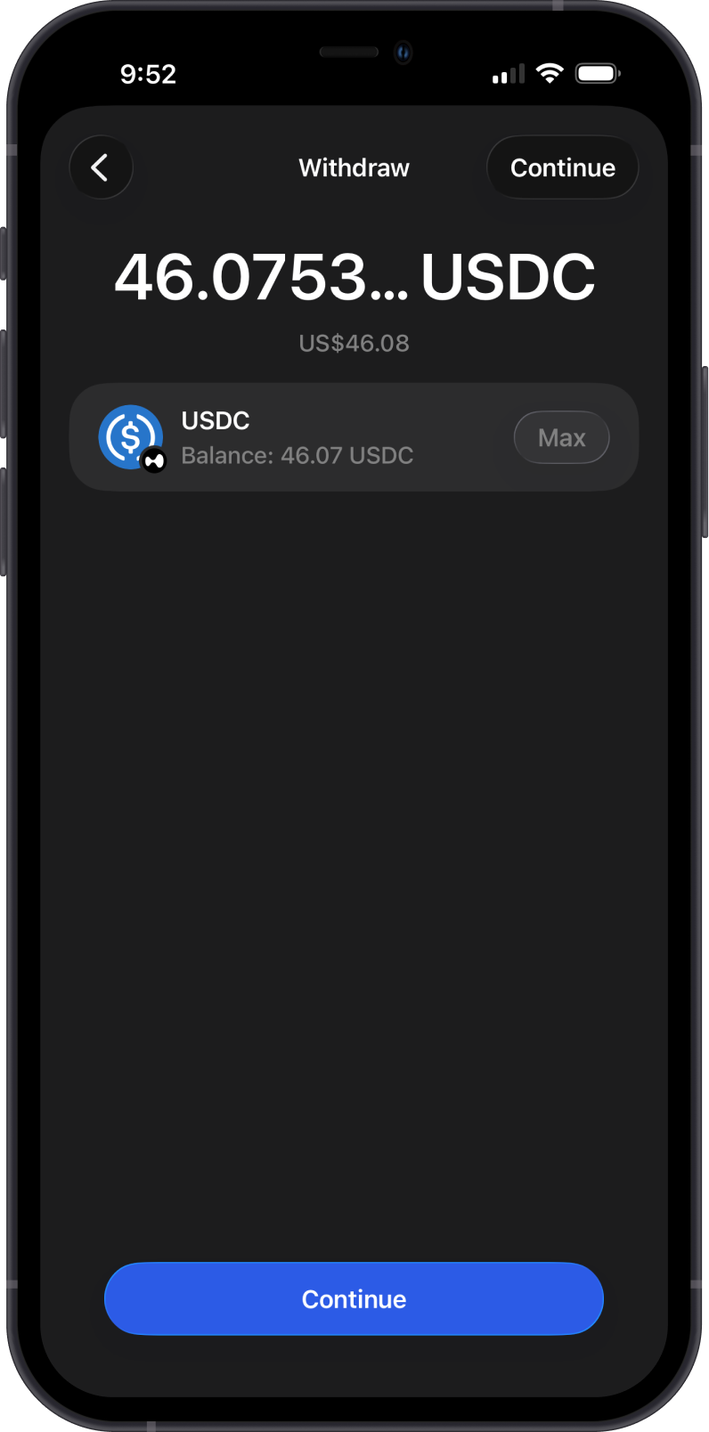 Enter Withdrawal Amount