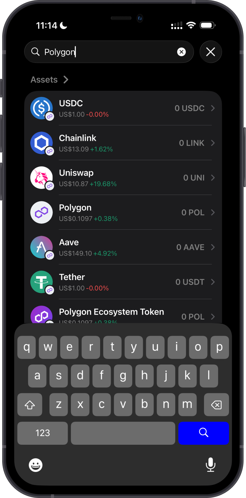 Search for Polygon assets