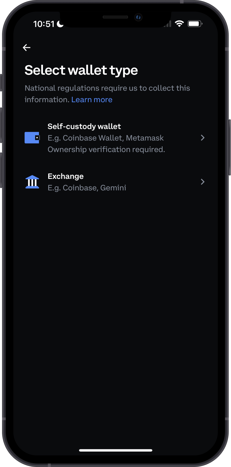 Select Self-Custody Wallet