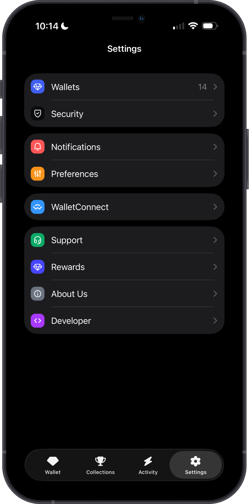 Rewards in Settings