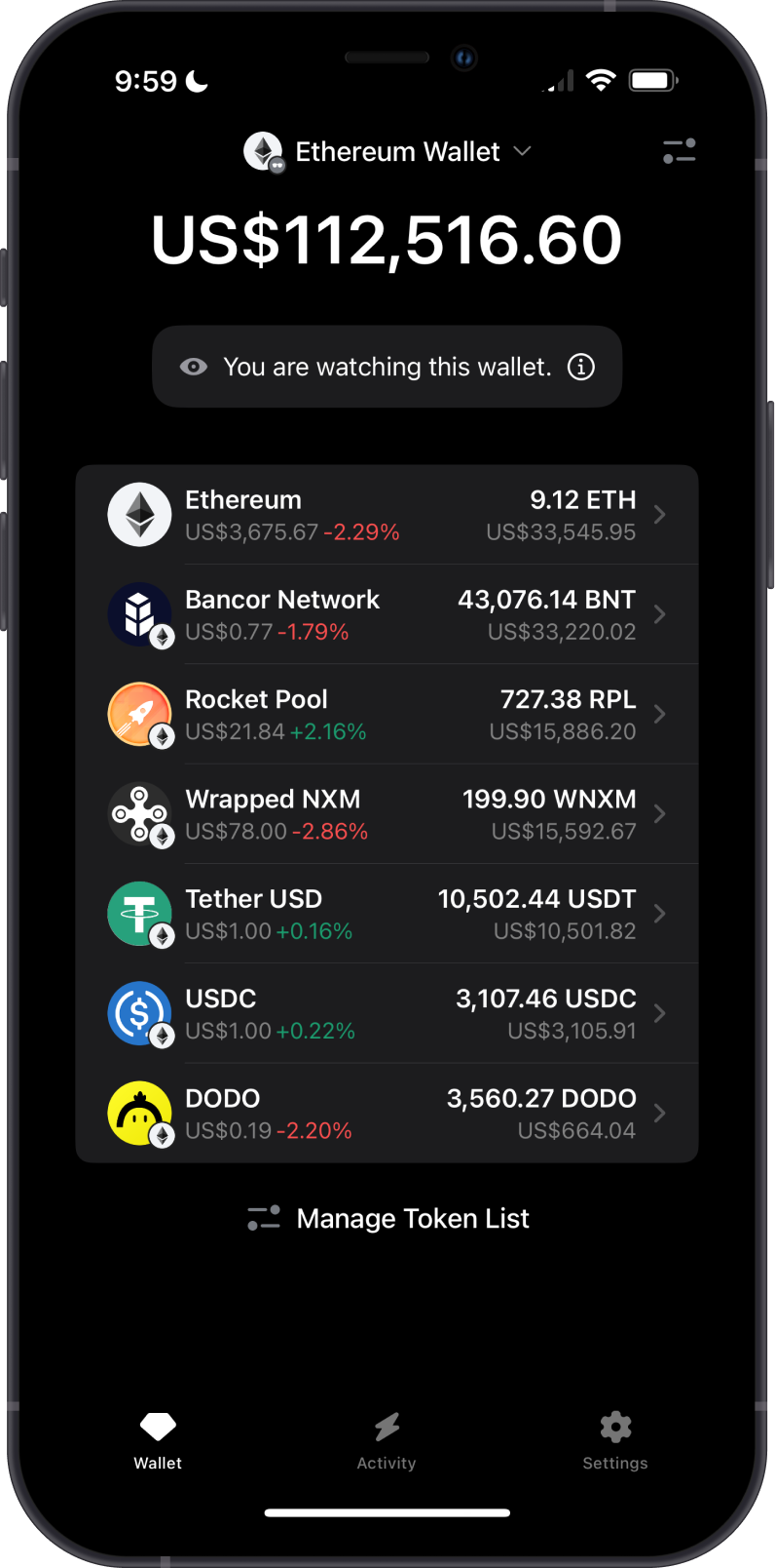 Gem Wallet on iOS