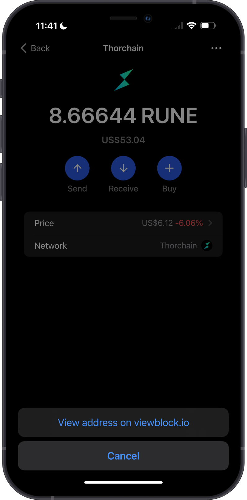 View THORChain Balance on ViewBlock