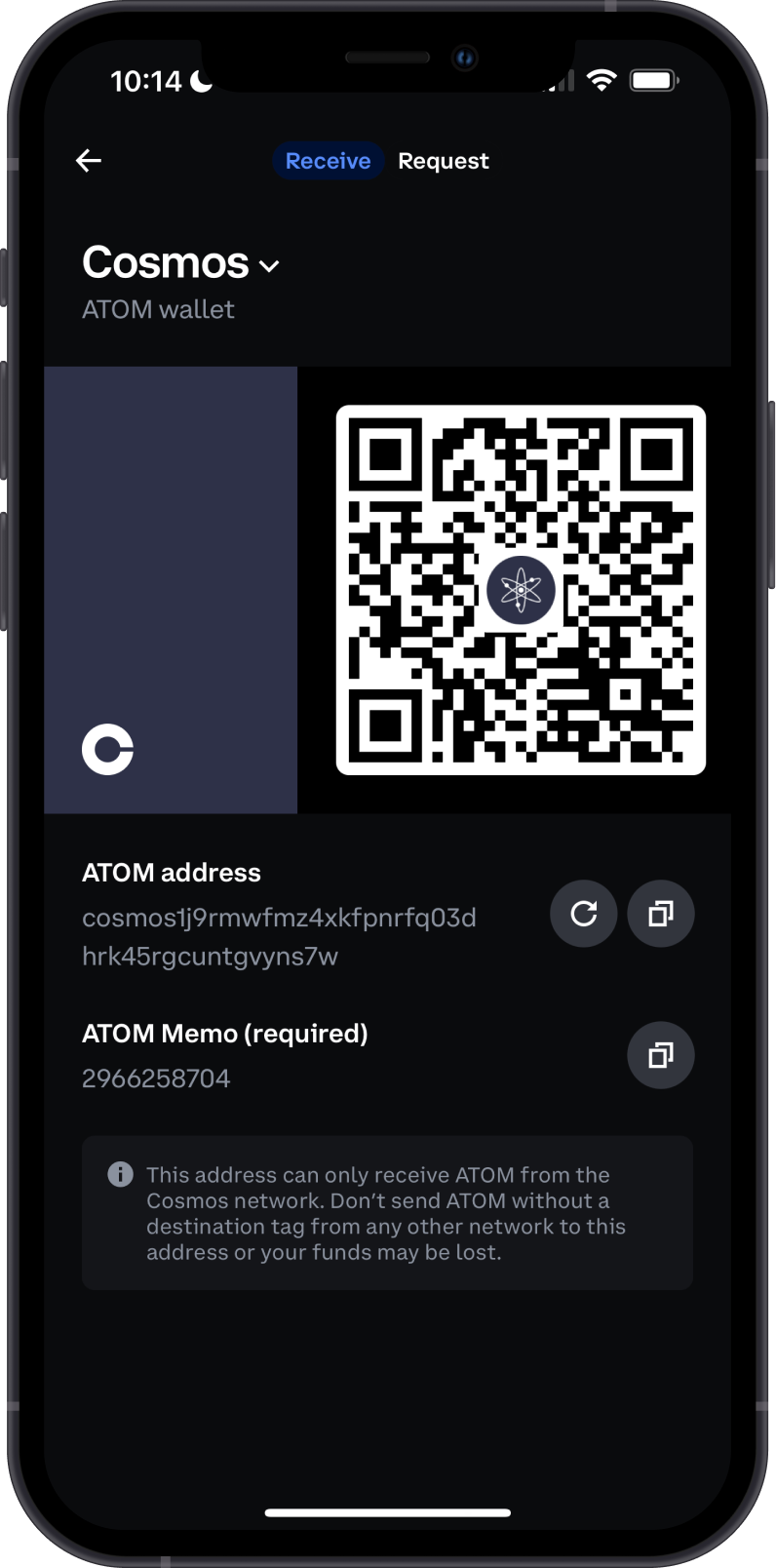 Coinbase ATOM Deposit Address