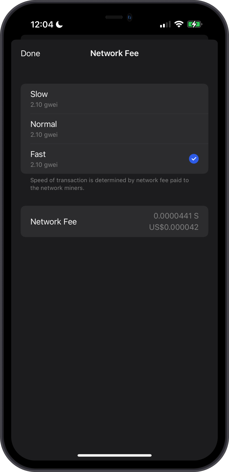 Sonic Fees on GemWallet