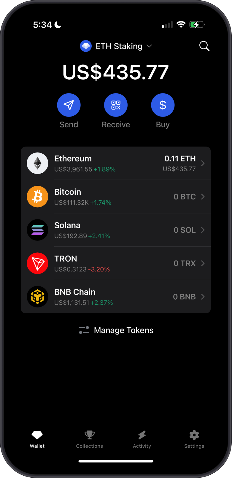 ETH on Gem Wallet