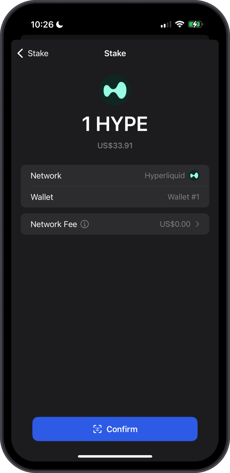 Confirm Hyperliquid Stake