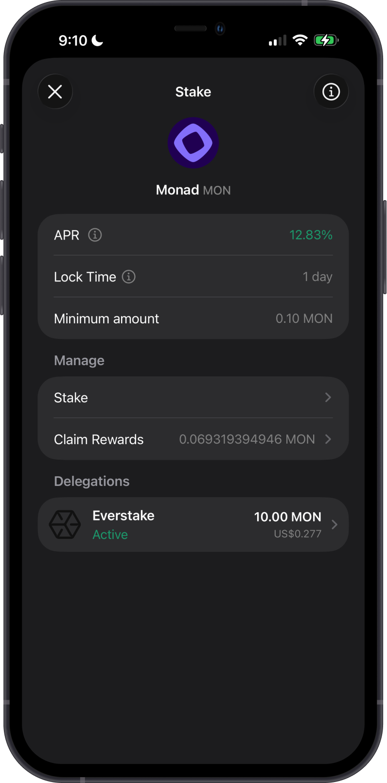 Open Monad Stake Details