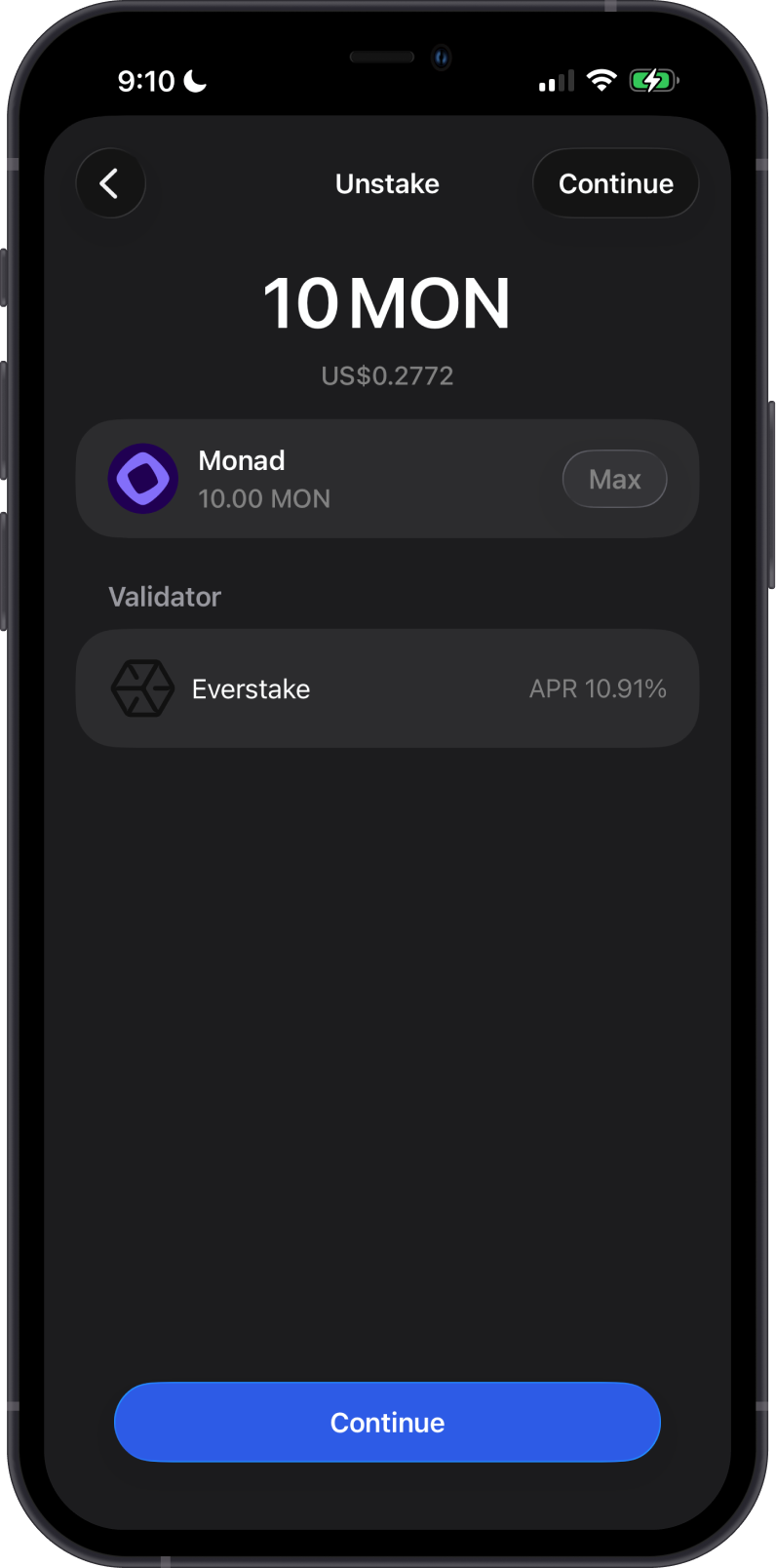 Manage Stake Options