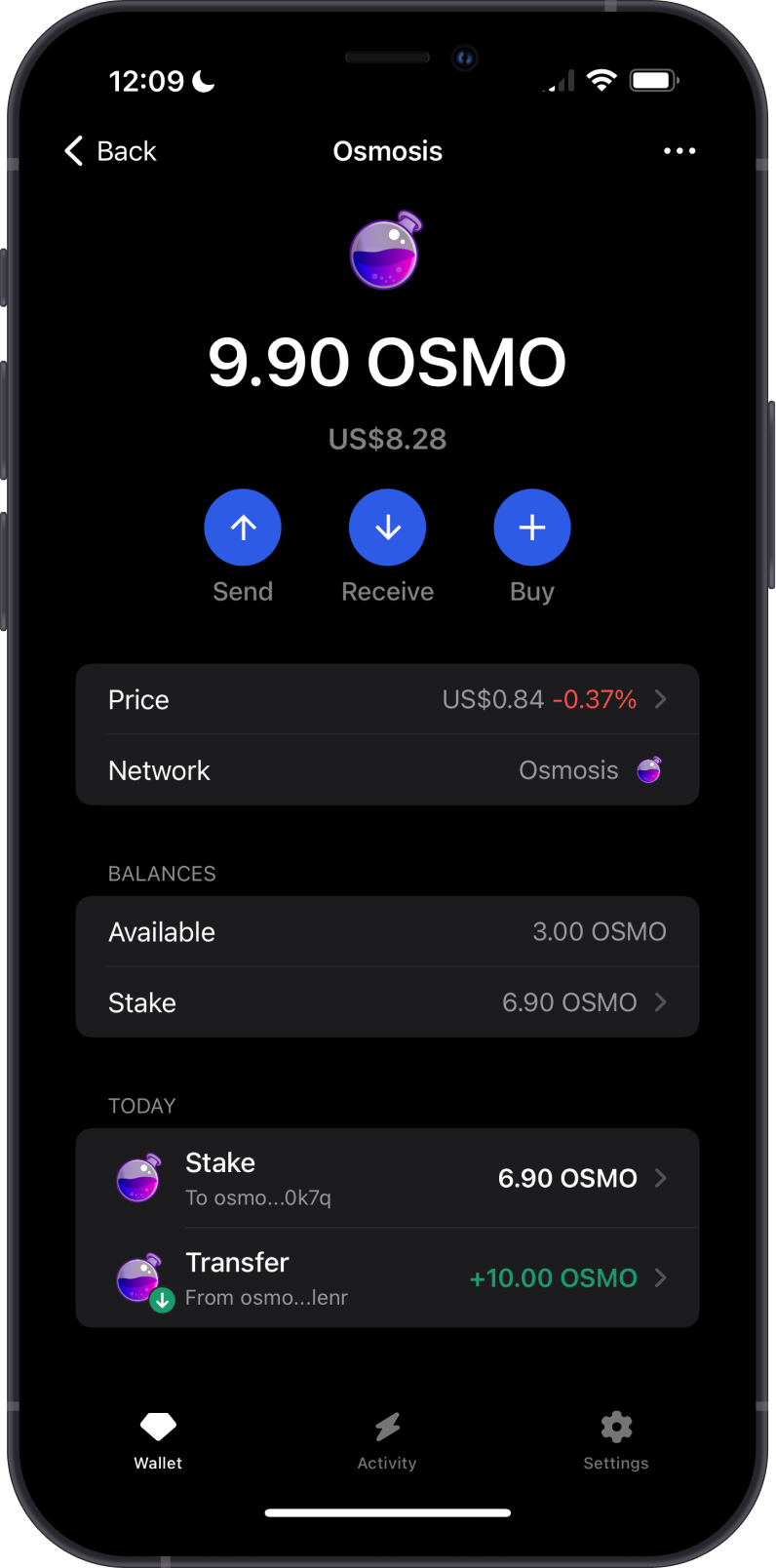 Confirmed Osmosis Stake