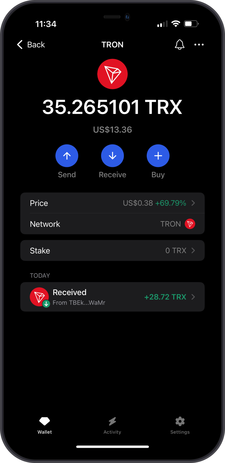 Open TRON Wallet