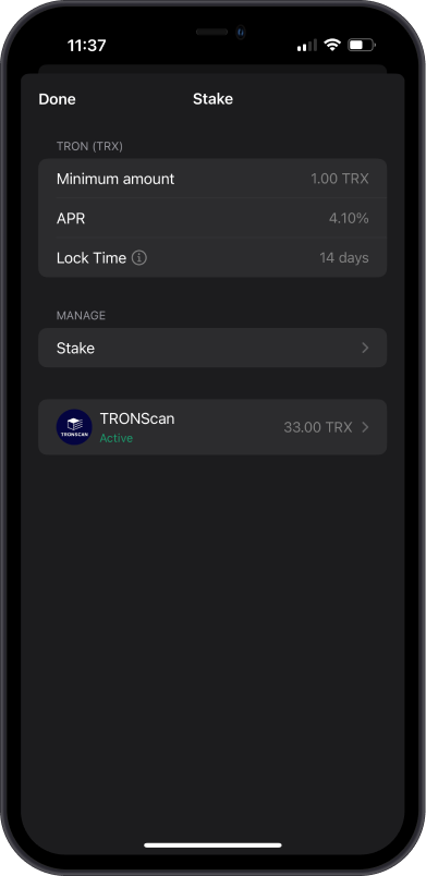 TRON Stake Details