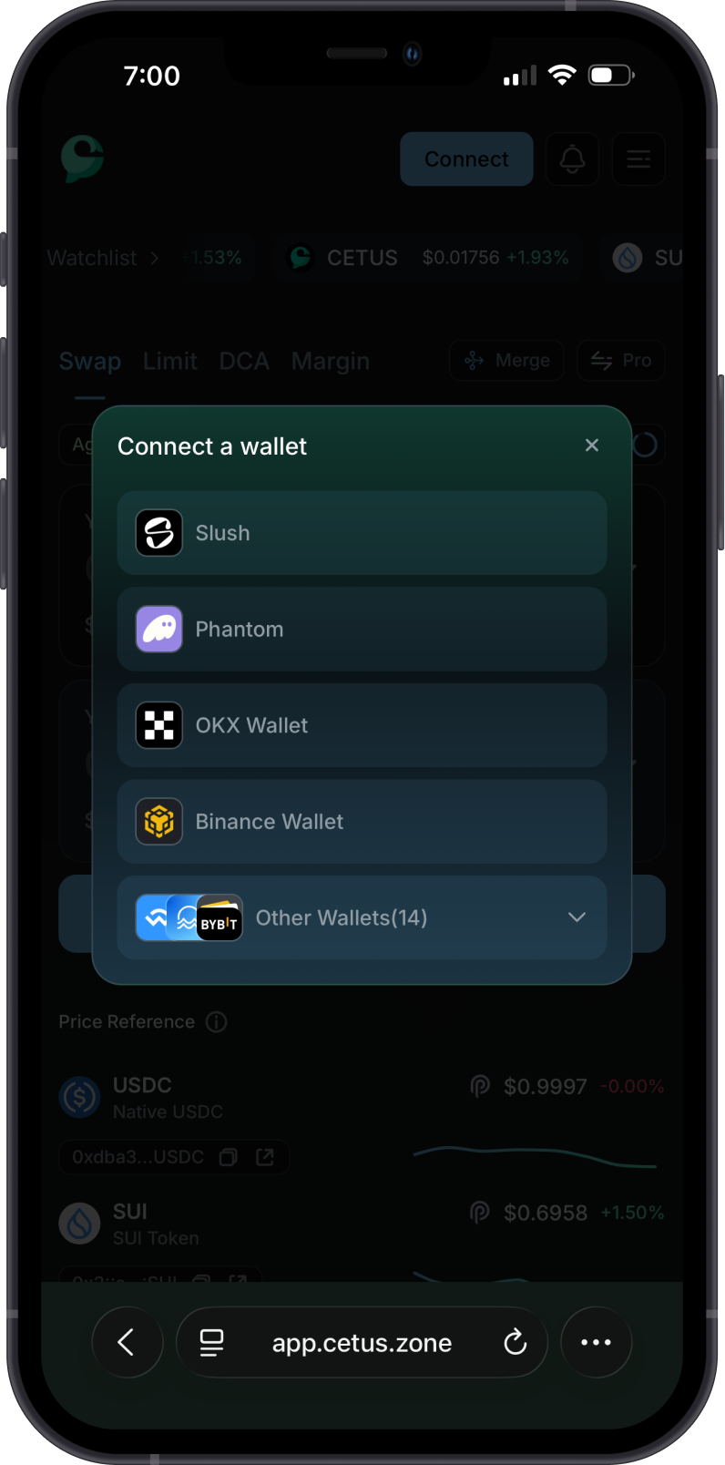 Connect Gem Wallet to a Sui dApp