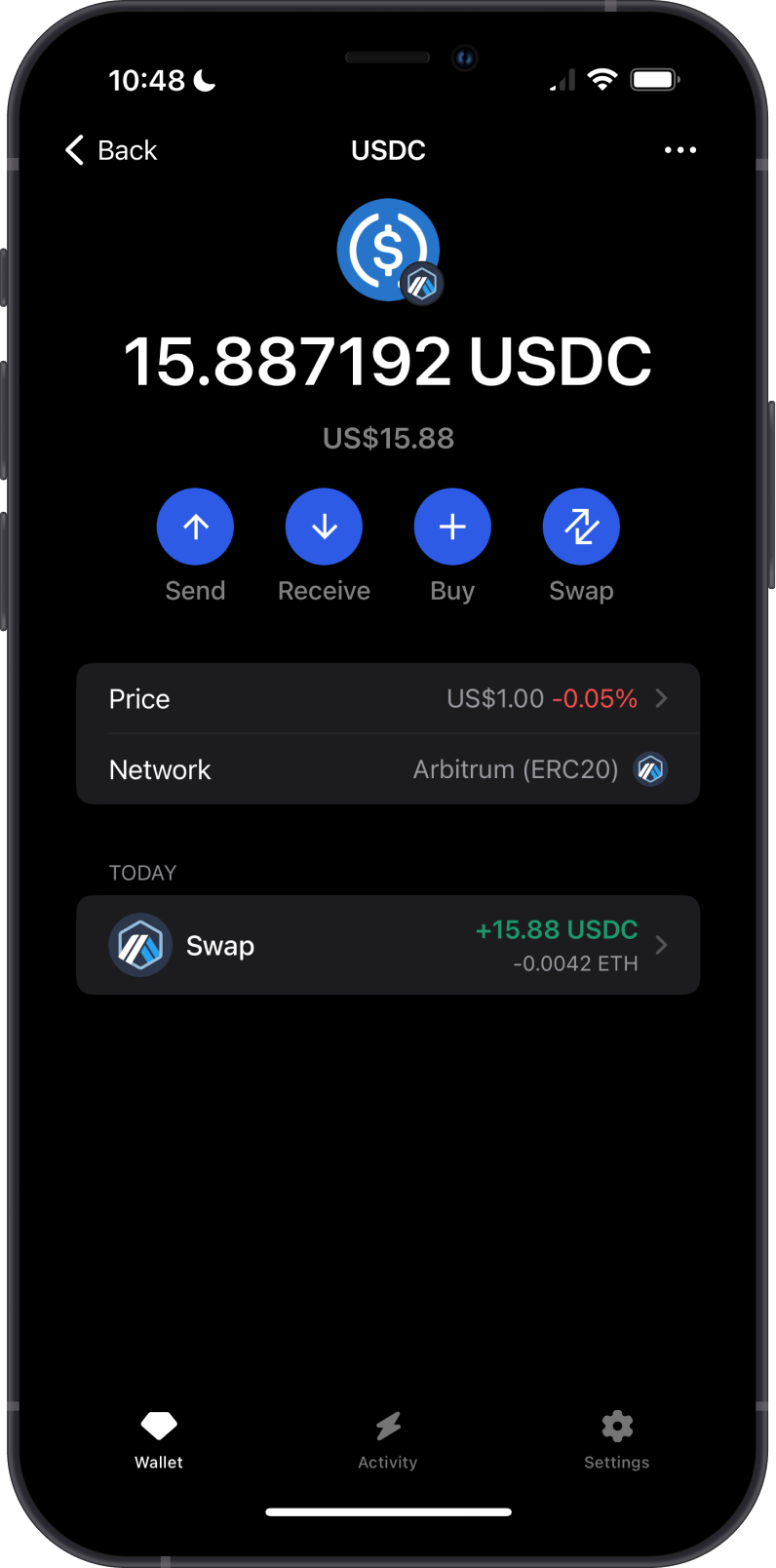 Swap ARB ARB ETH to USDC Completed