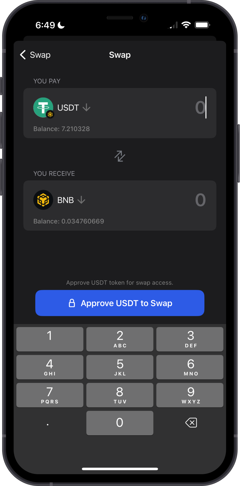 Approve Token to Swap